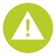 A green circle with a white triangle containing a black exclamation mark.